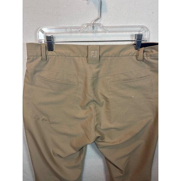 Foot Joy Mens Beige Flat-Front Chino Pants With Button Closure34x30 - Picture 9 of 13